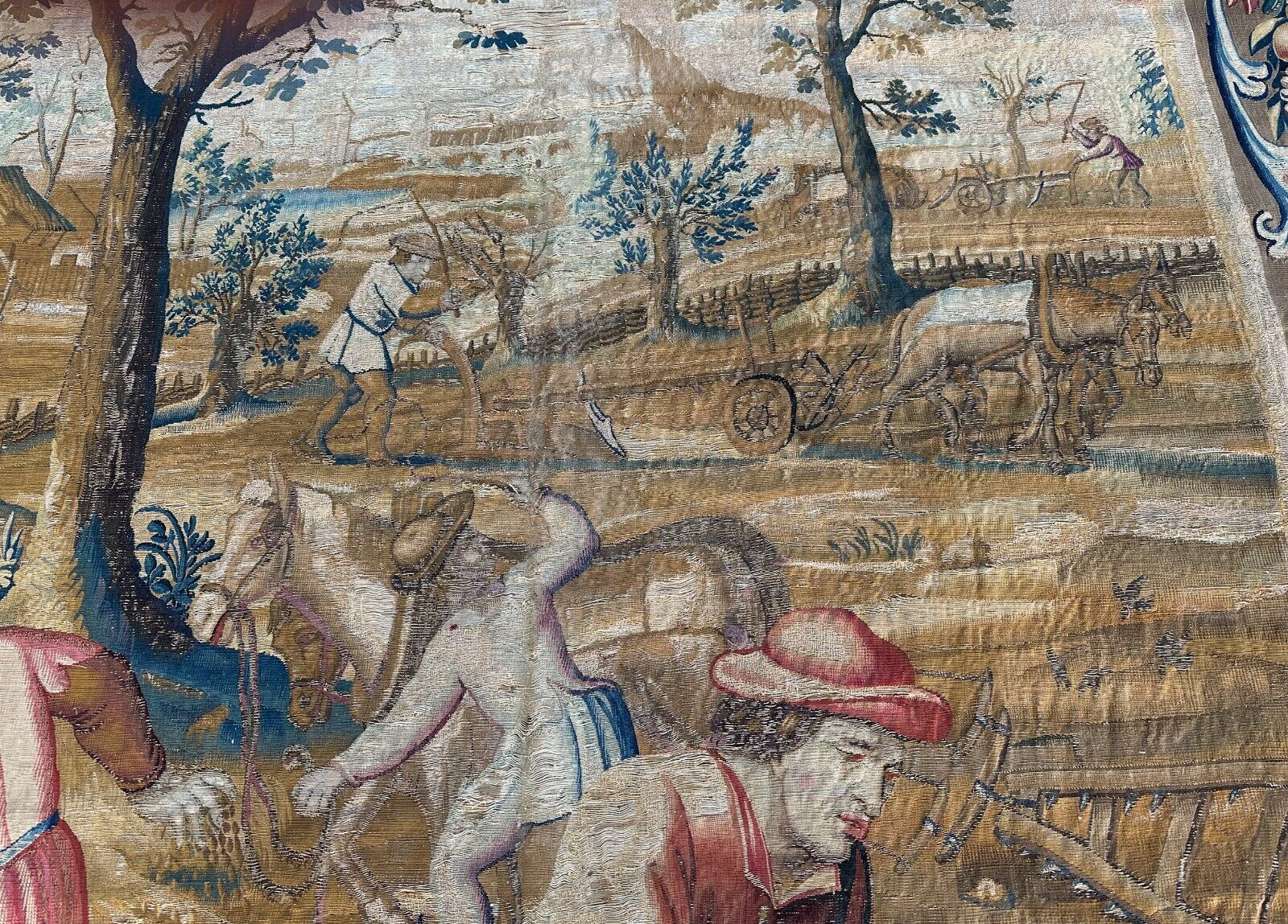 18th Century French Wool & Silk Tapestry 7x11ft
