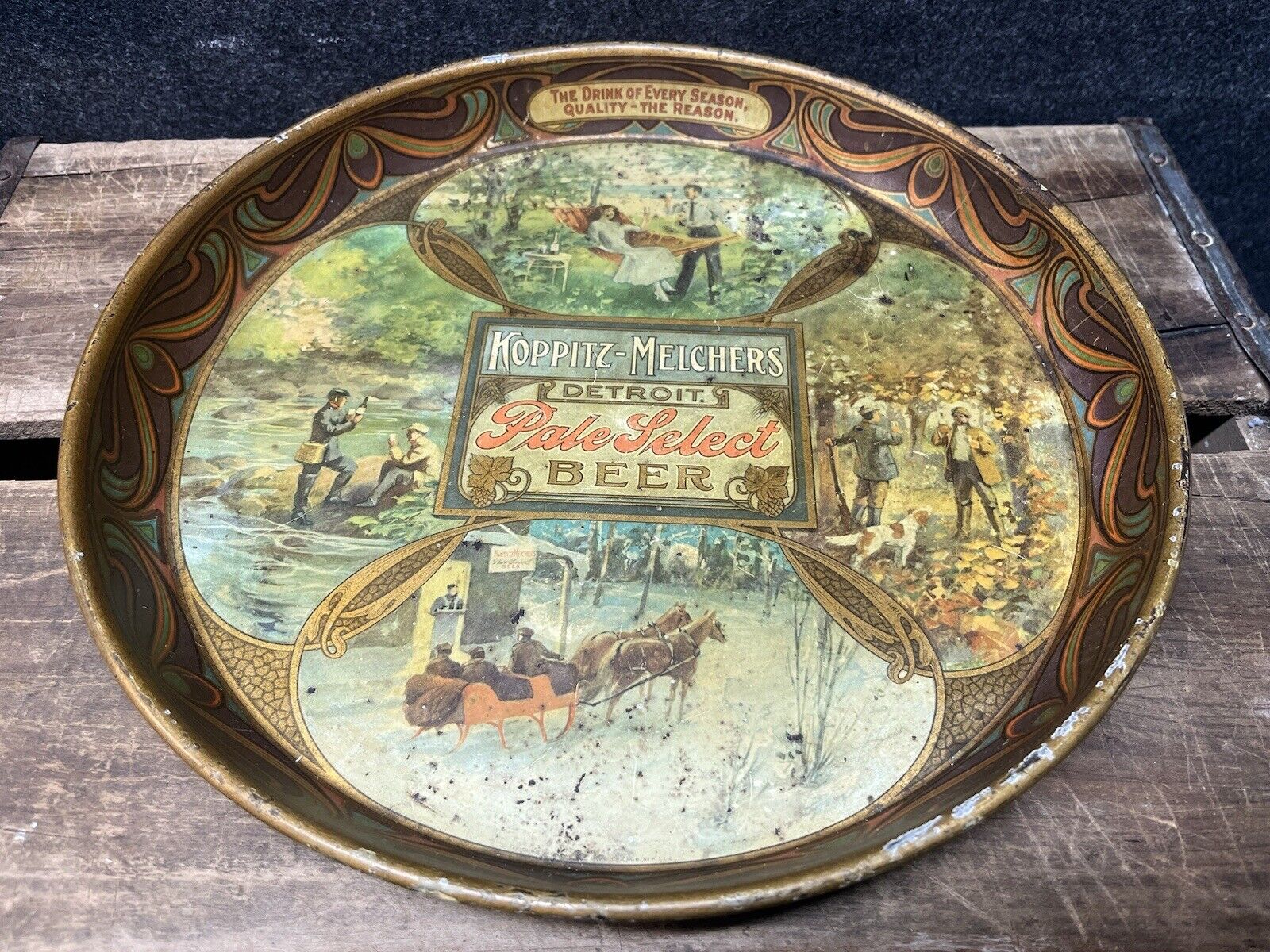 1900s Koppitz-Melchers Detroit Pale Beer Tray