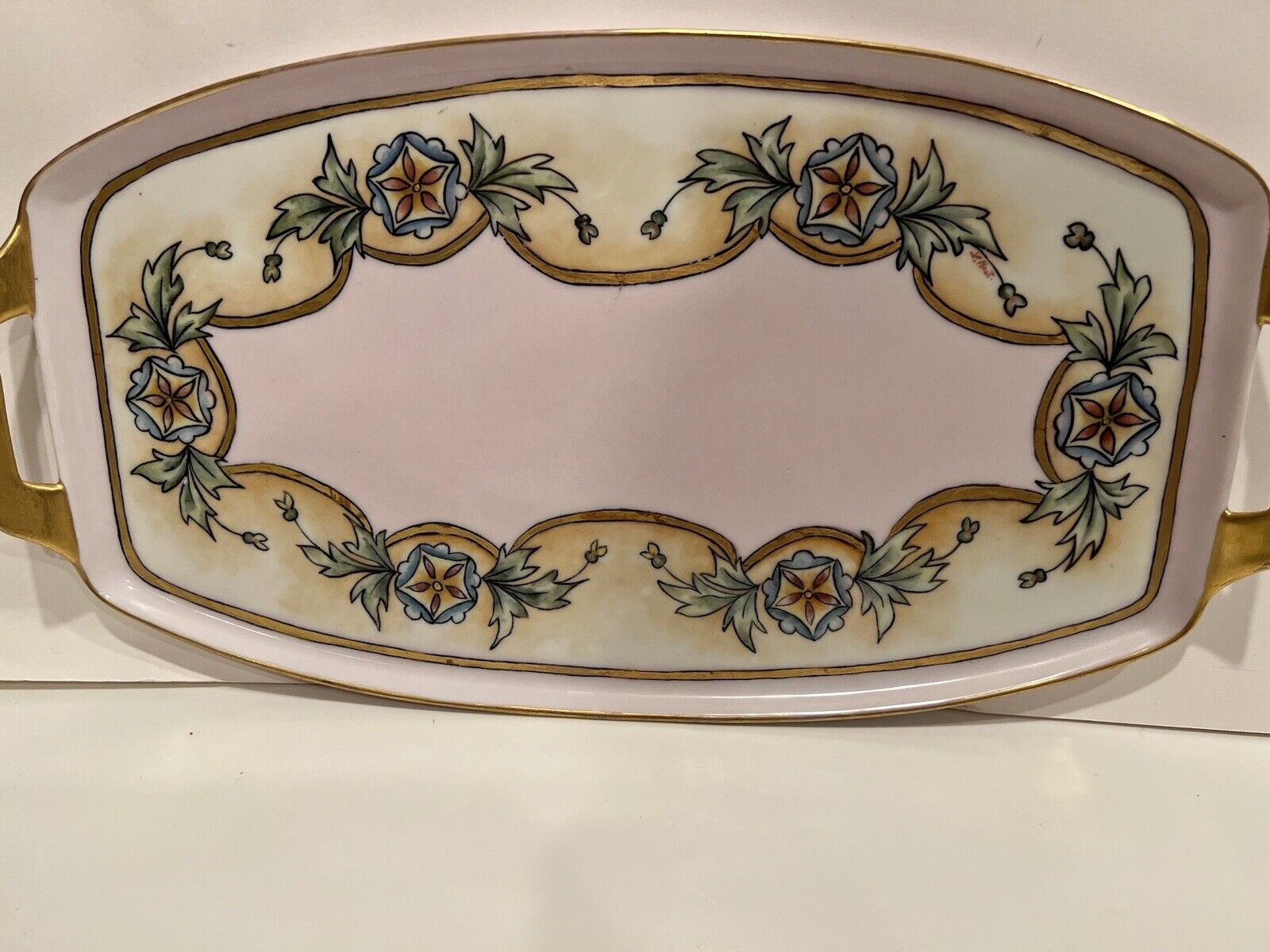 Antique 1900s Bavarian Floral Vanity Tray