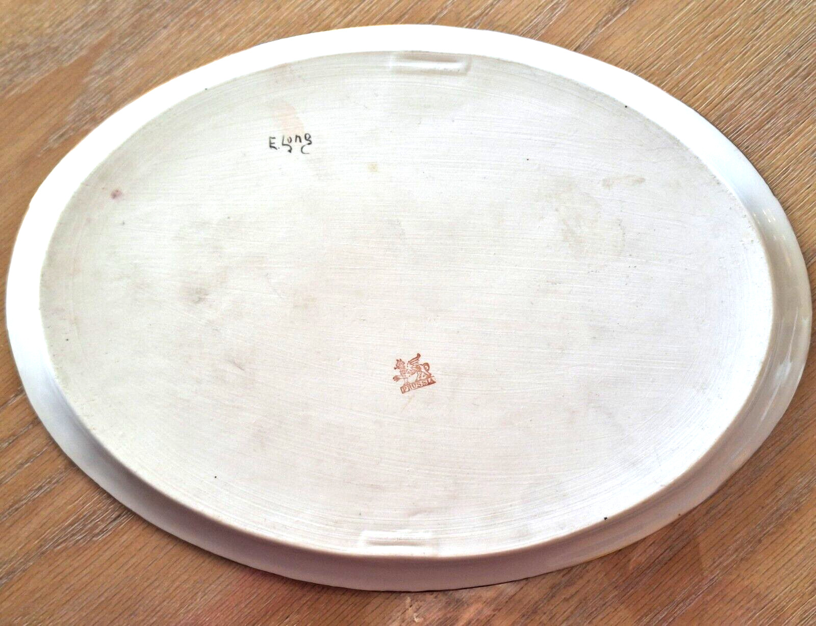 Antique Prussia Porcelain Iris Vanity Tray, 1900s