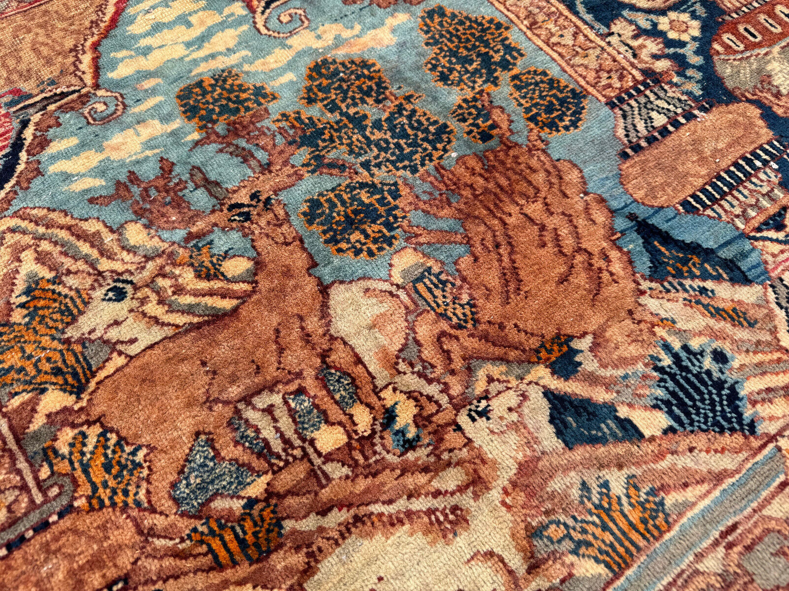 Vintage Antique Oriental Rug 8x12, 1800s