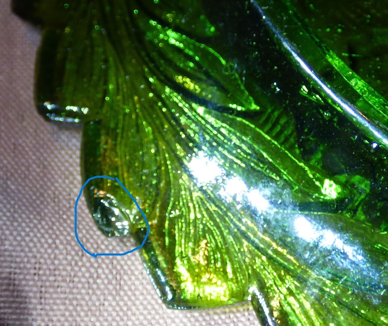 Antique Millersburg Green Carnival Glass Pin Tray