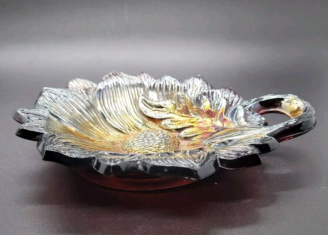 Rare Millersburg Amethyst Carnival Glass Pin Tray