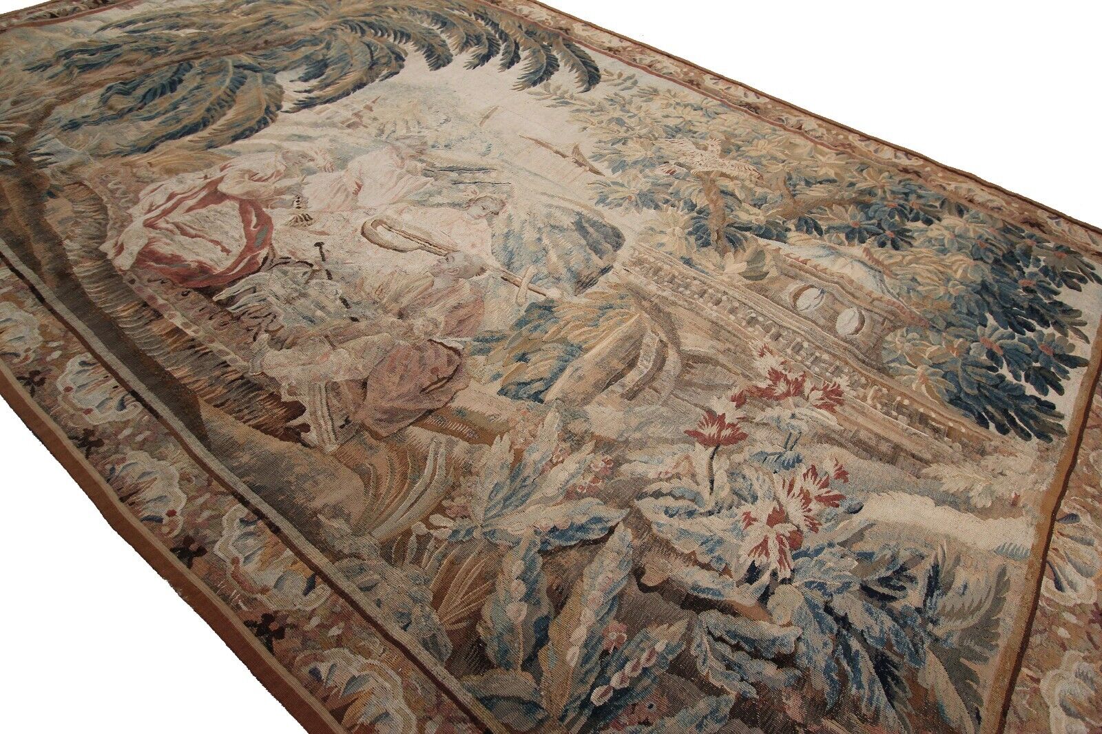 Vintage 18th Century Handwoven Flemish Tapestry 8x12