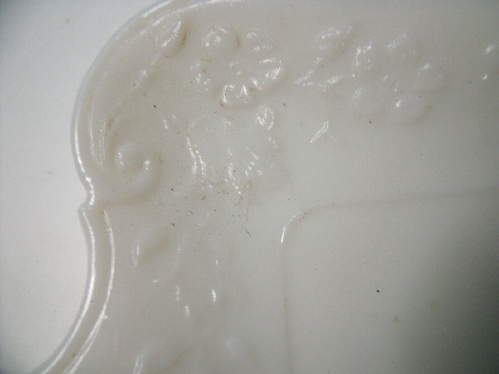 Victorian Milk Glass Dresser Tray, Early 1900s