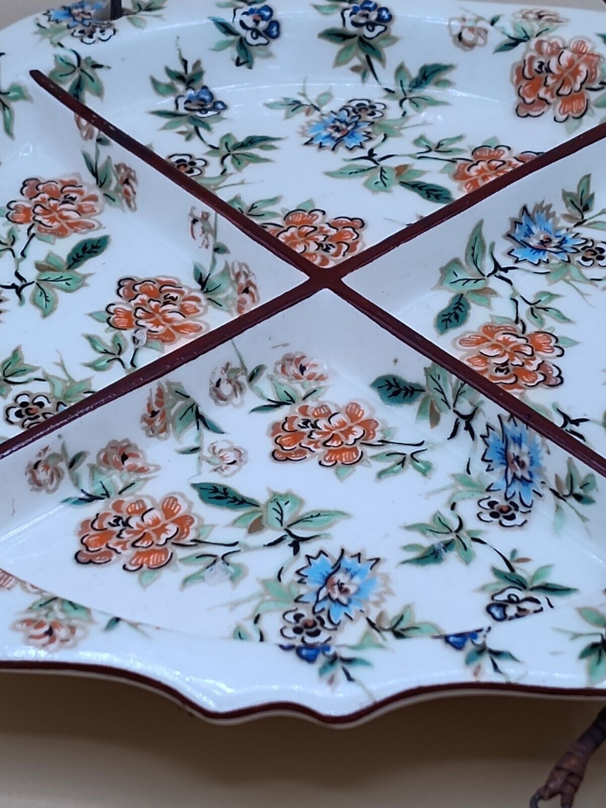 Czecho Slovakia Erphila Art Pottery Divided Tray