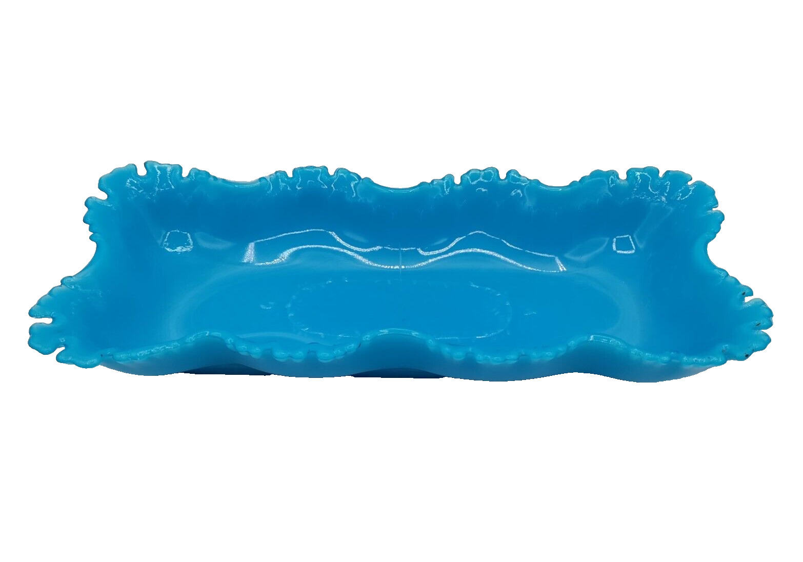 Victorian Blue Ruffled Edge Perfume Tray