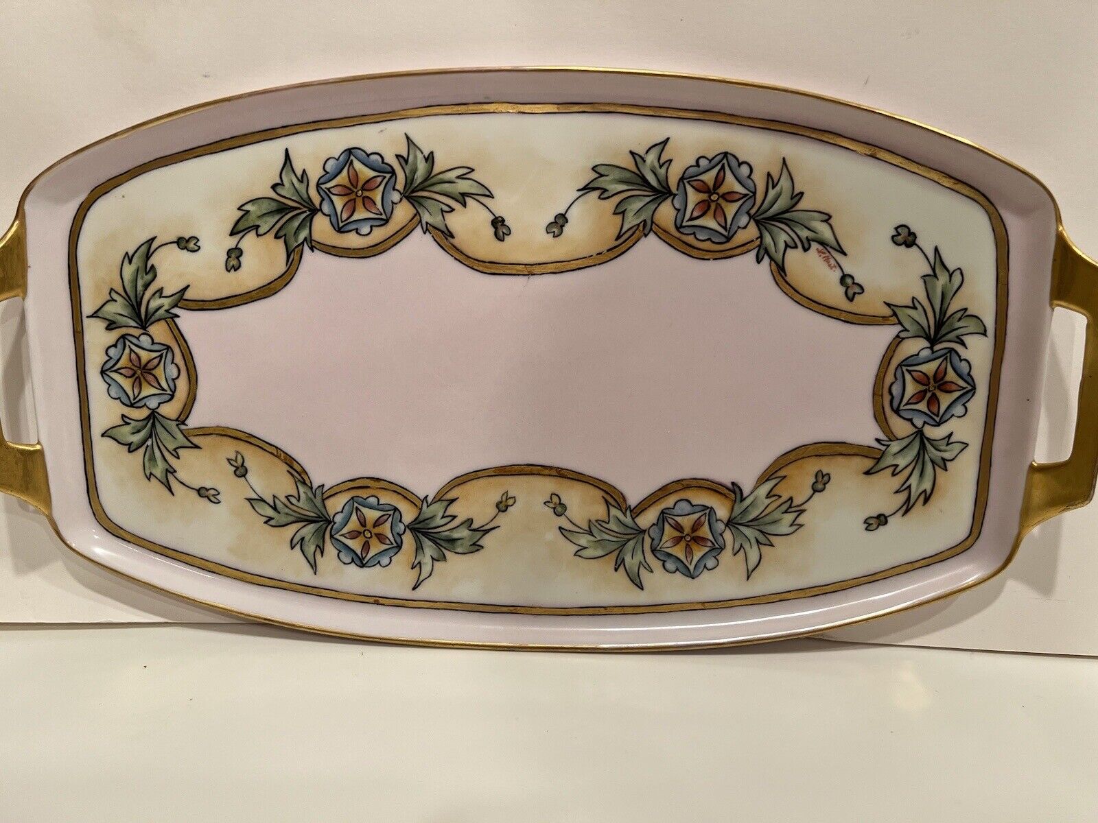 Antique 1900s Bavarian Floral Vanity Tray