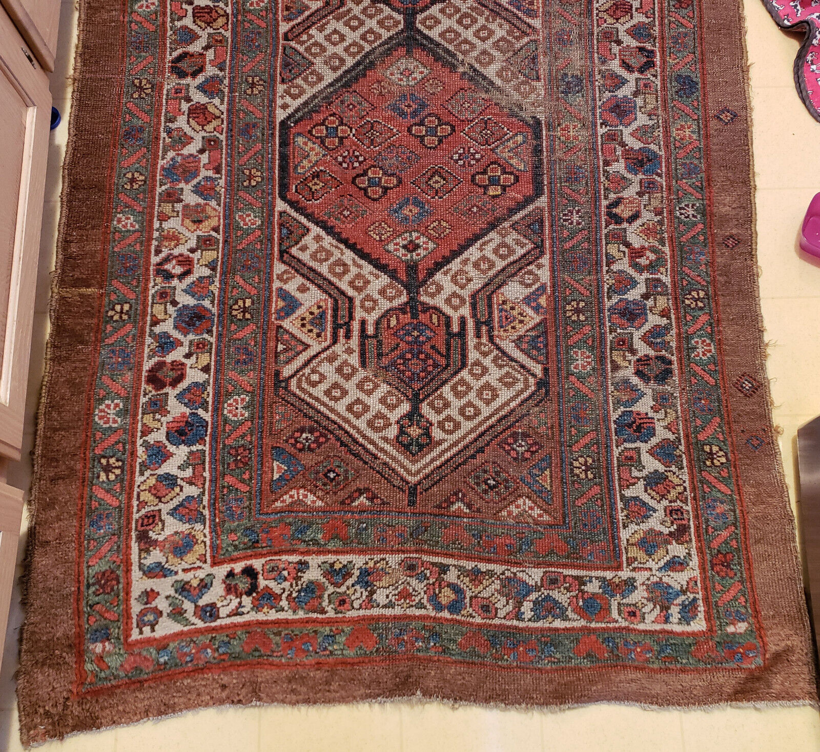Antique Hand Knotted Hamadan Runner Rug, 12' x 40
