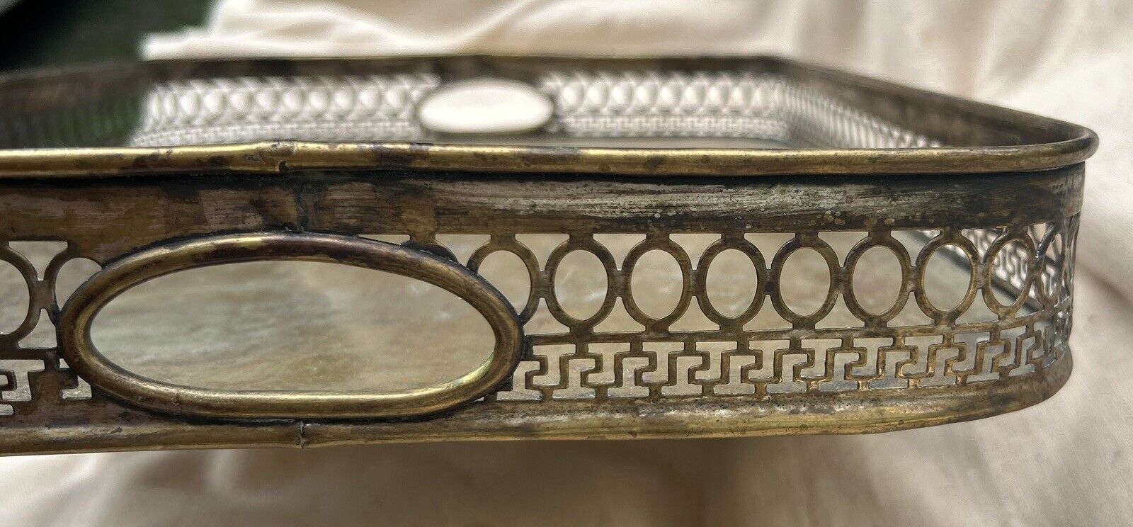Early 1900s Handmade Antique Bronze Serving Tray