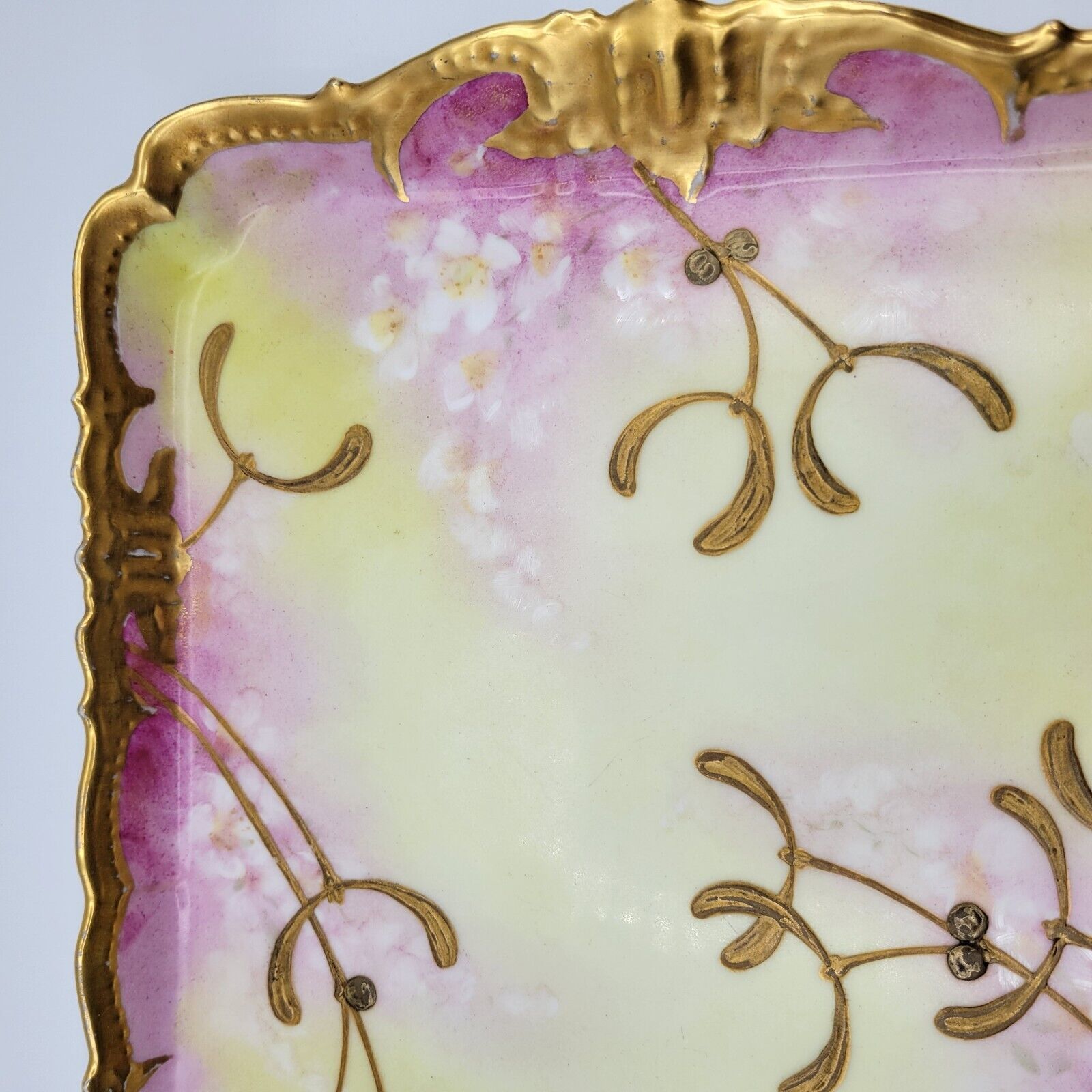 Antique Hand-Painted Limoges Porcelain Vanity Tray