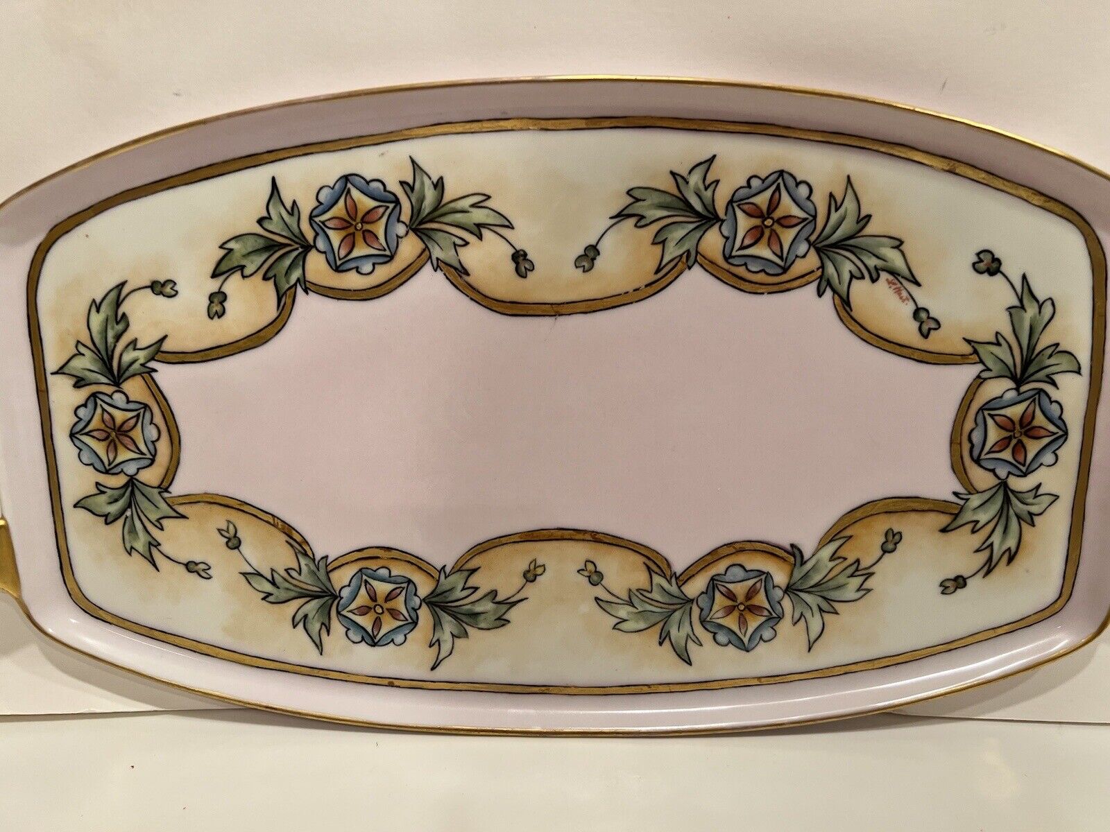 Antique 1900s Bavarian Floral Vanity Tray