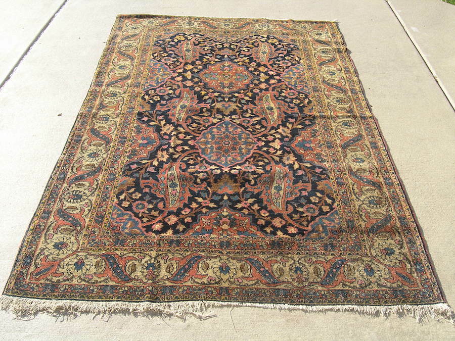 1800s Isfahan Ahmad Agha Oriental Rug 54x88
