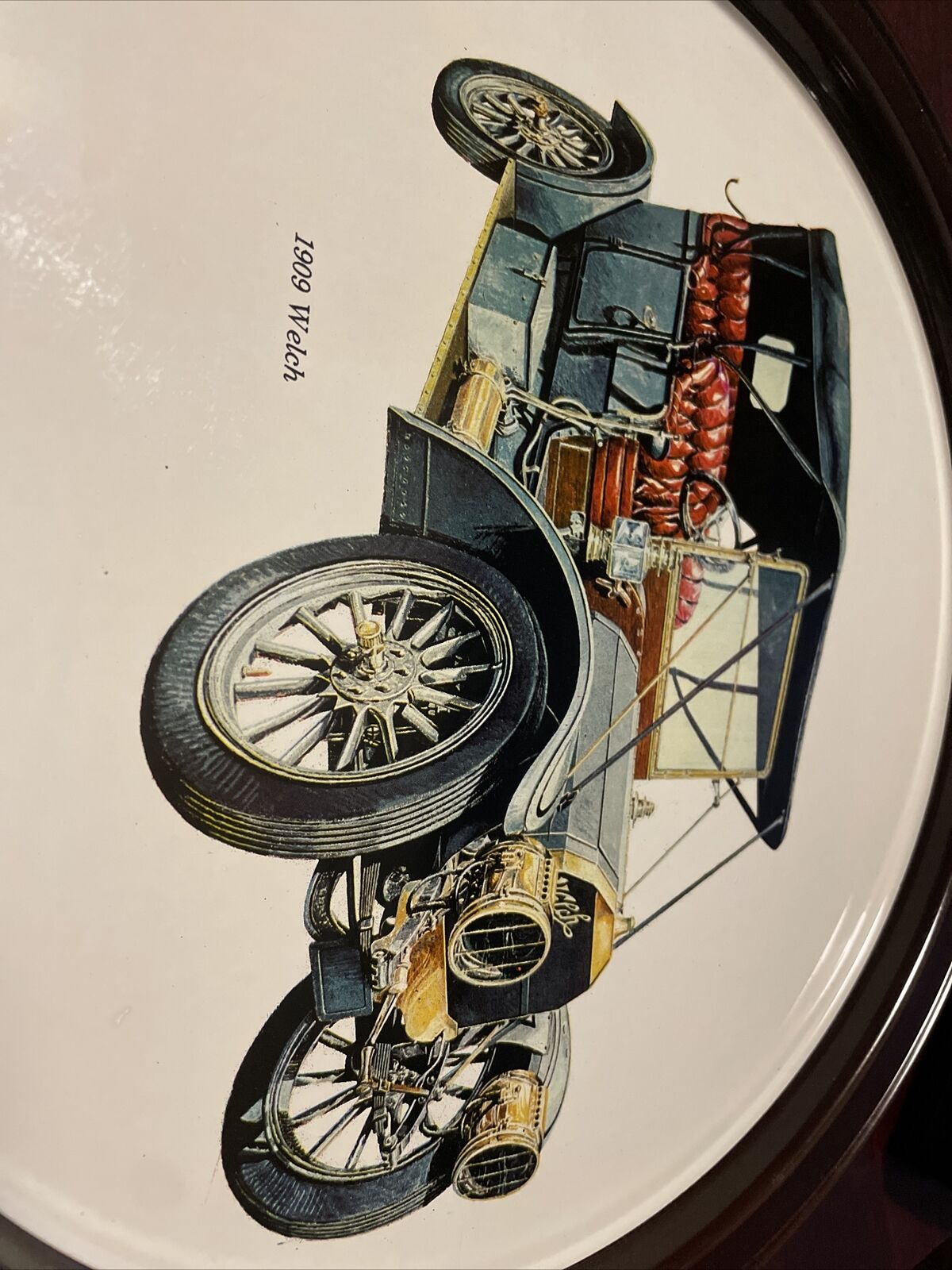 Set of 6 Vintage Auto Tin Trays