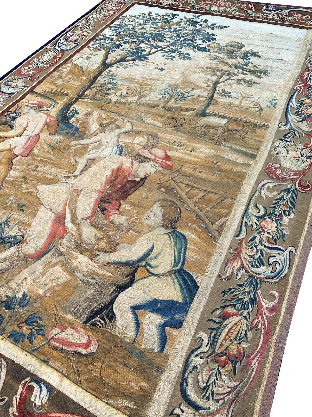 18th Century French Wool & Silk Tapestry 7x11ft