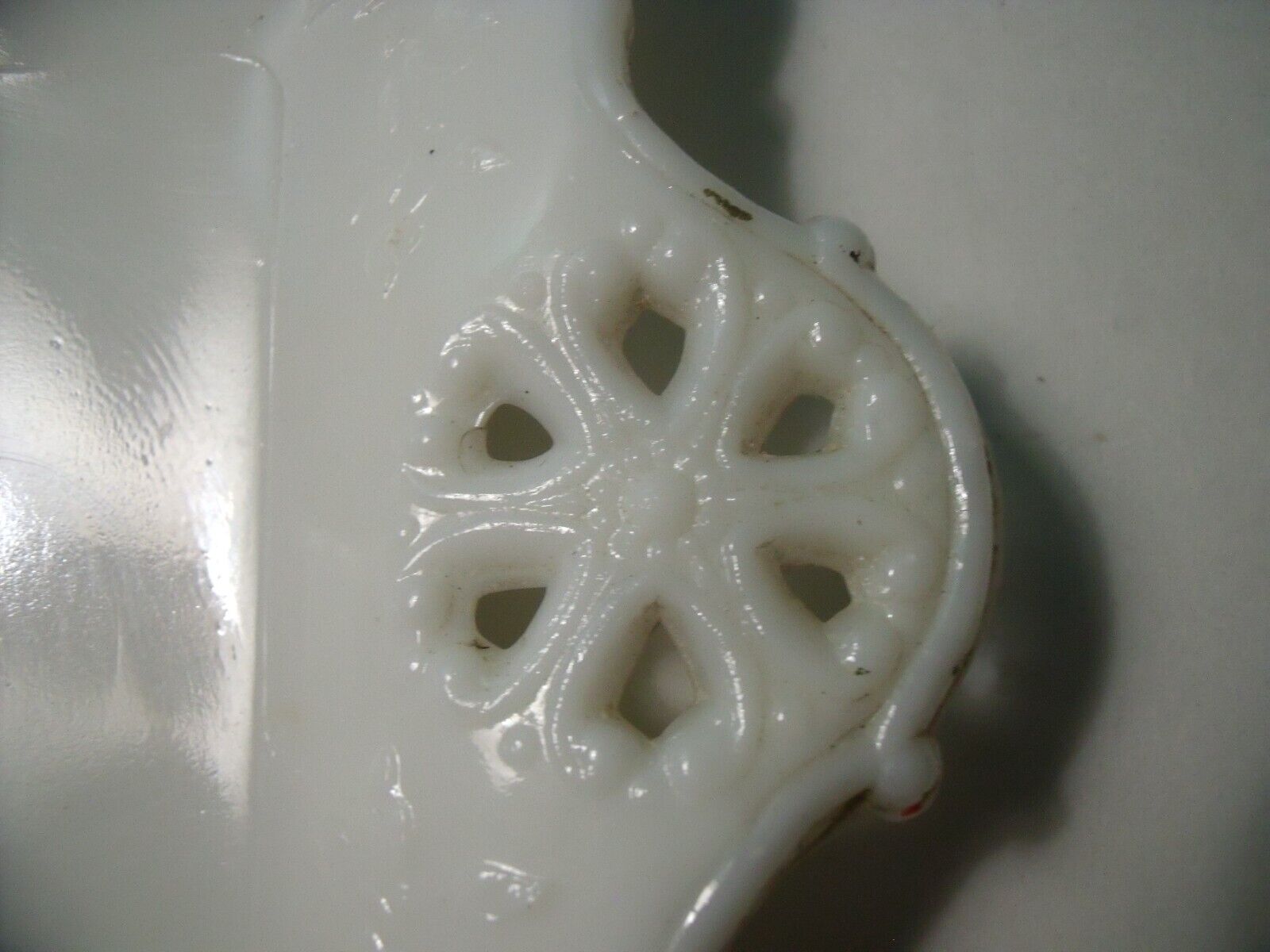 Victorian Milk Glass Dresser Tray, Early 1900s