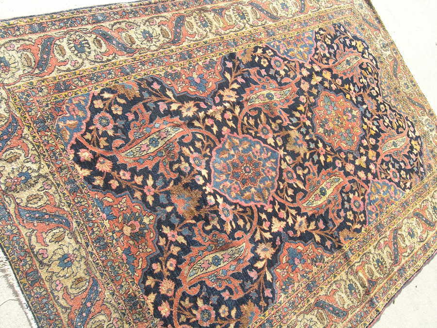 1800s Isfahan Ahmad Agha Oriental Rug 54x88
