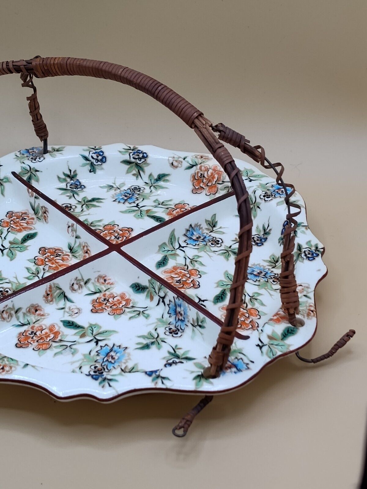 Czecho Slovakia Erphila Art Pottery Divided Tray