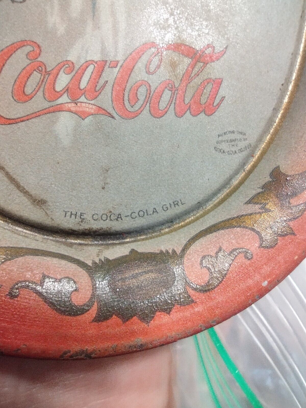 Antique Coca-Cola Girl Penny Tray, Early 1900s