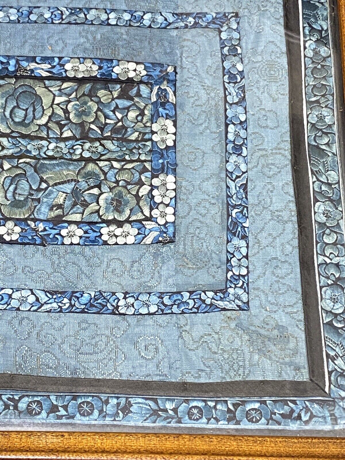 Antique Japanese Embroidered Silk Tapestry Tray