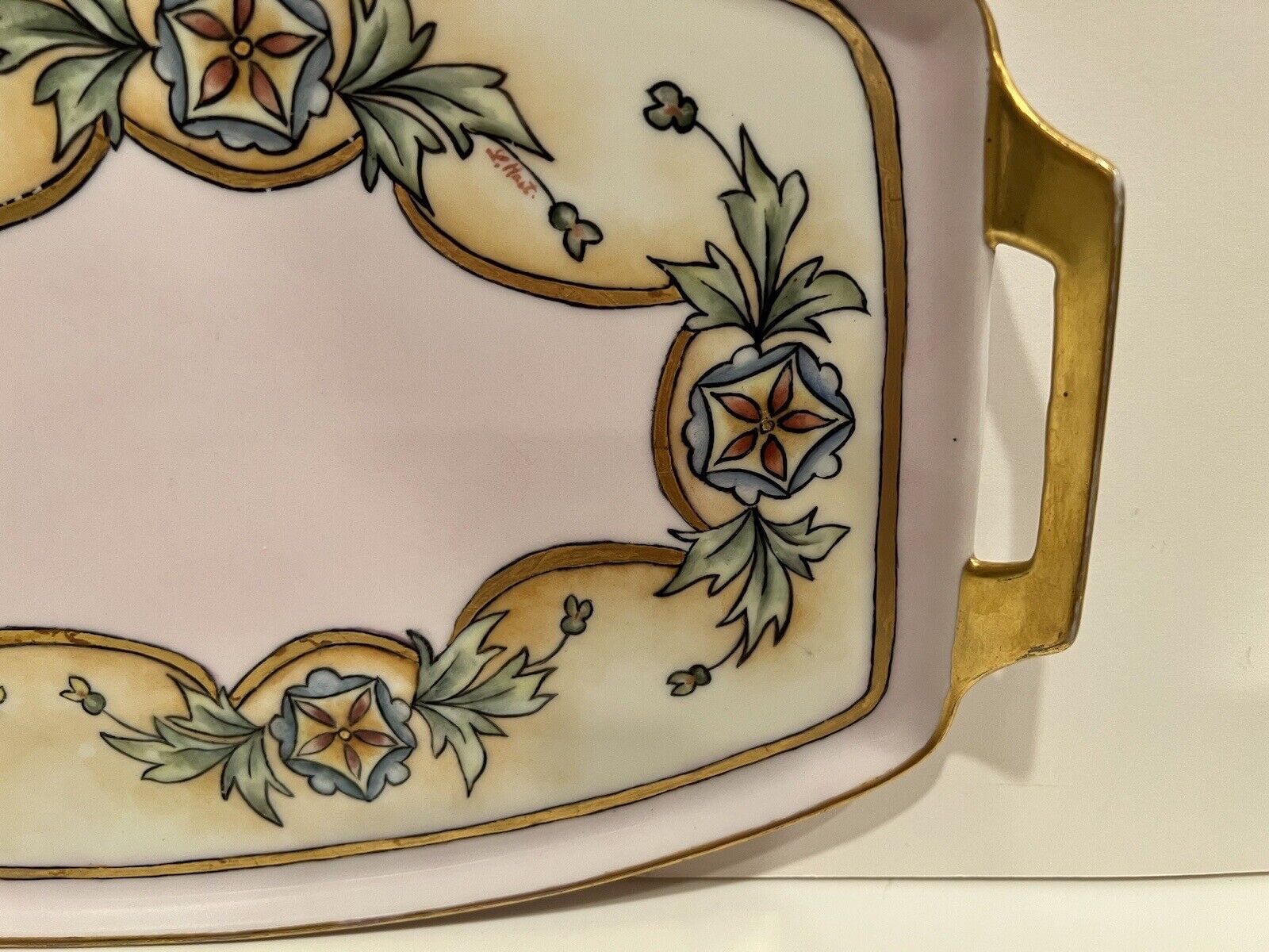 Antique 1900s Bavarian Floral Vanity Tray