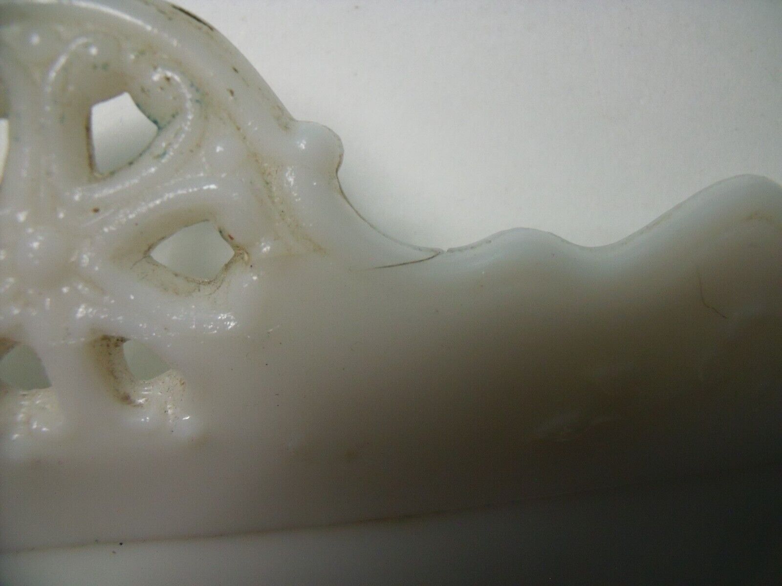 Victorian Milk Glass Dresser Tray, Early 1900s