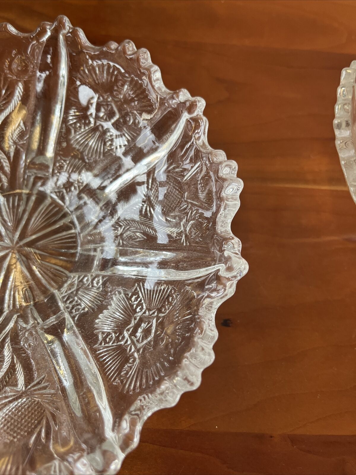 Victorian 1900s Thistle Floral Trinket Trays Pair