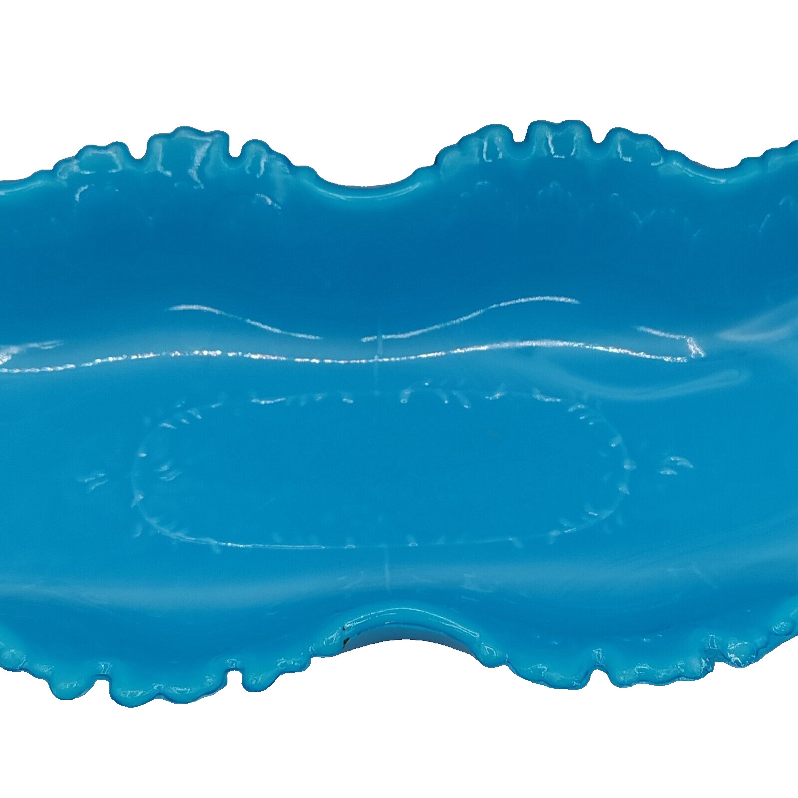Victorian Blue Ruffled Edge Perfume Tray