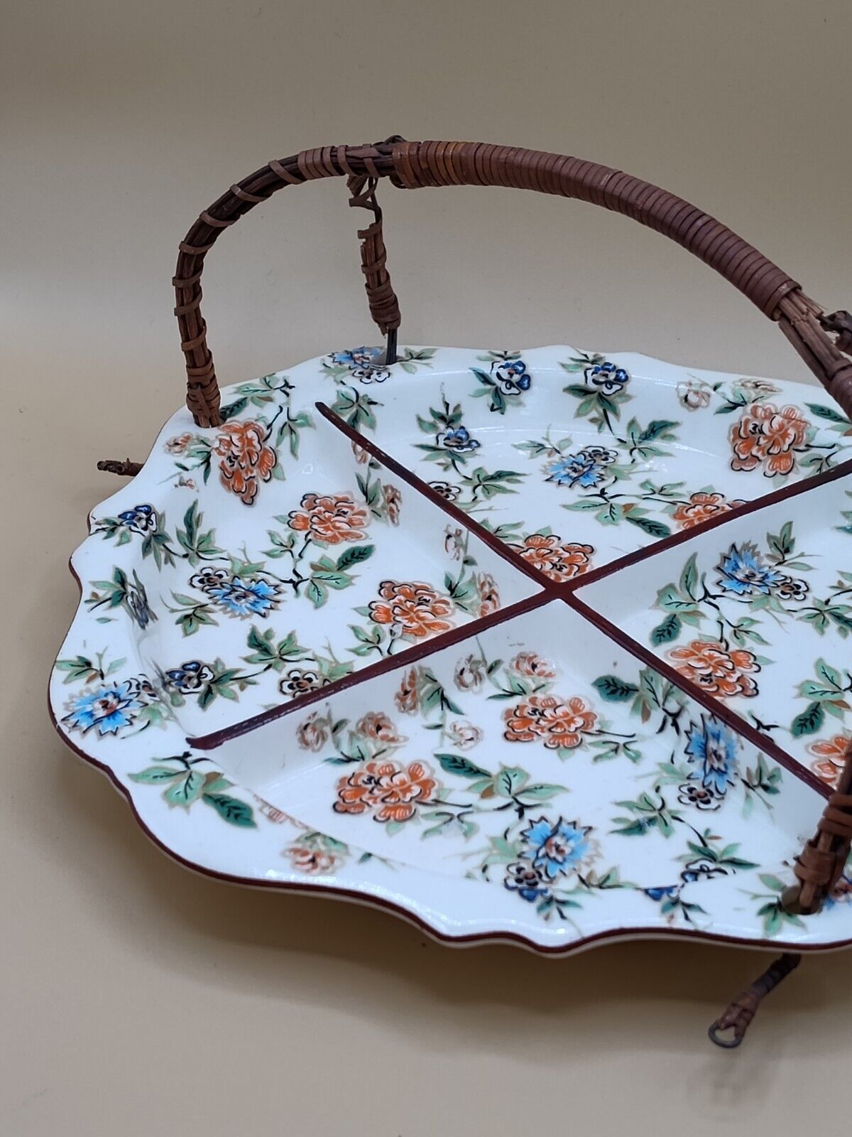 Czecho Slovakia Erphila Art Pottery Divided Tray