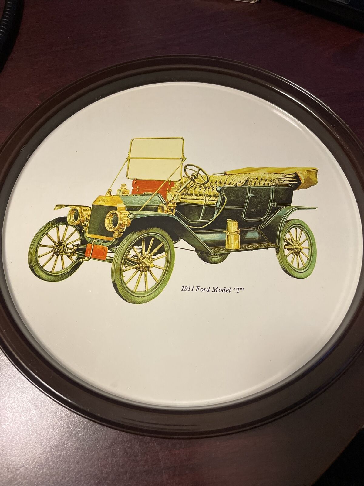 Set of 6 Vintage Auto Tin Trays