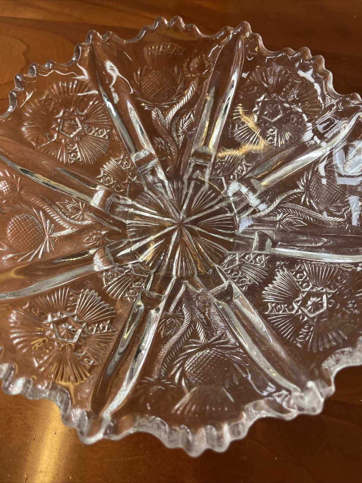 Victorian 1900s Thistle Floral Trinket Trays Pair
