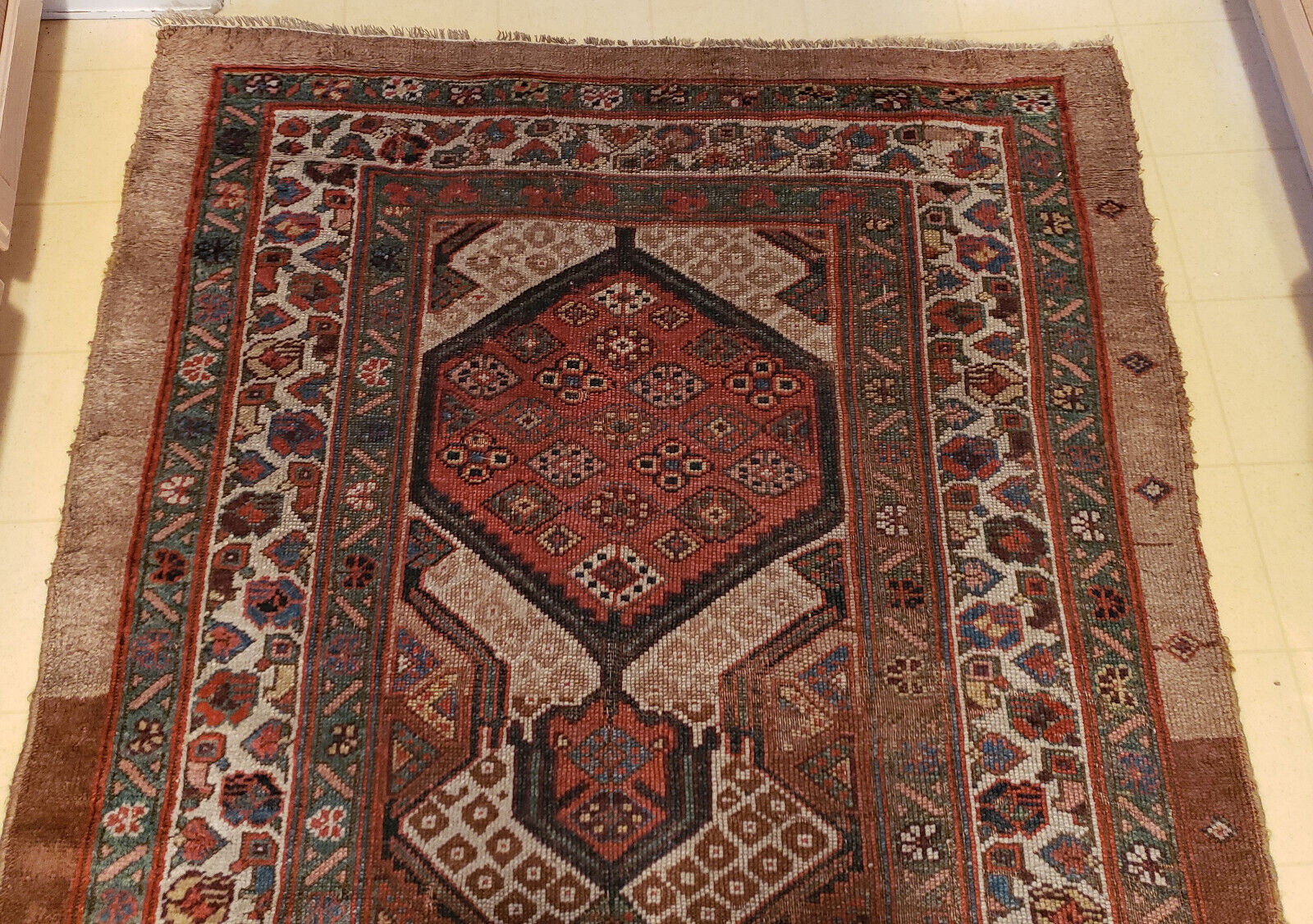 Antique Hand Knotted Hamadan Runner Rug, 12' x 40