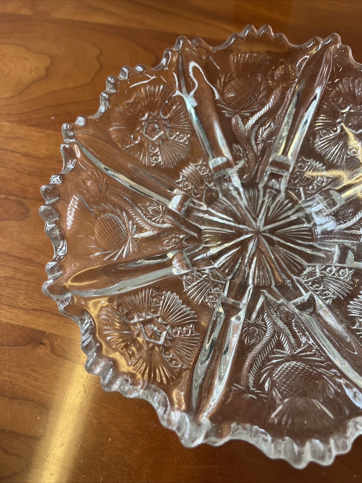 Victorian 1900s Thistle Floral Trinket Trays Pair