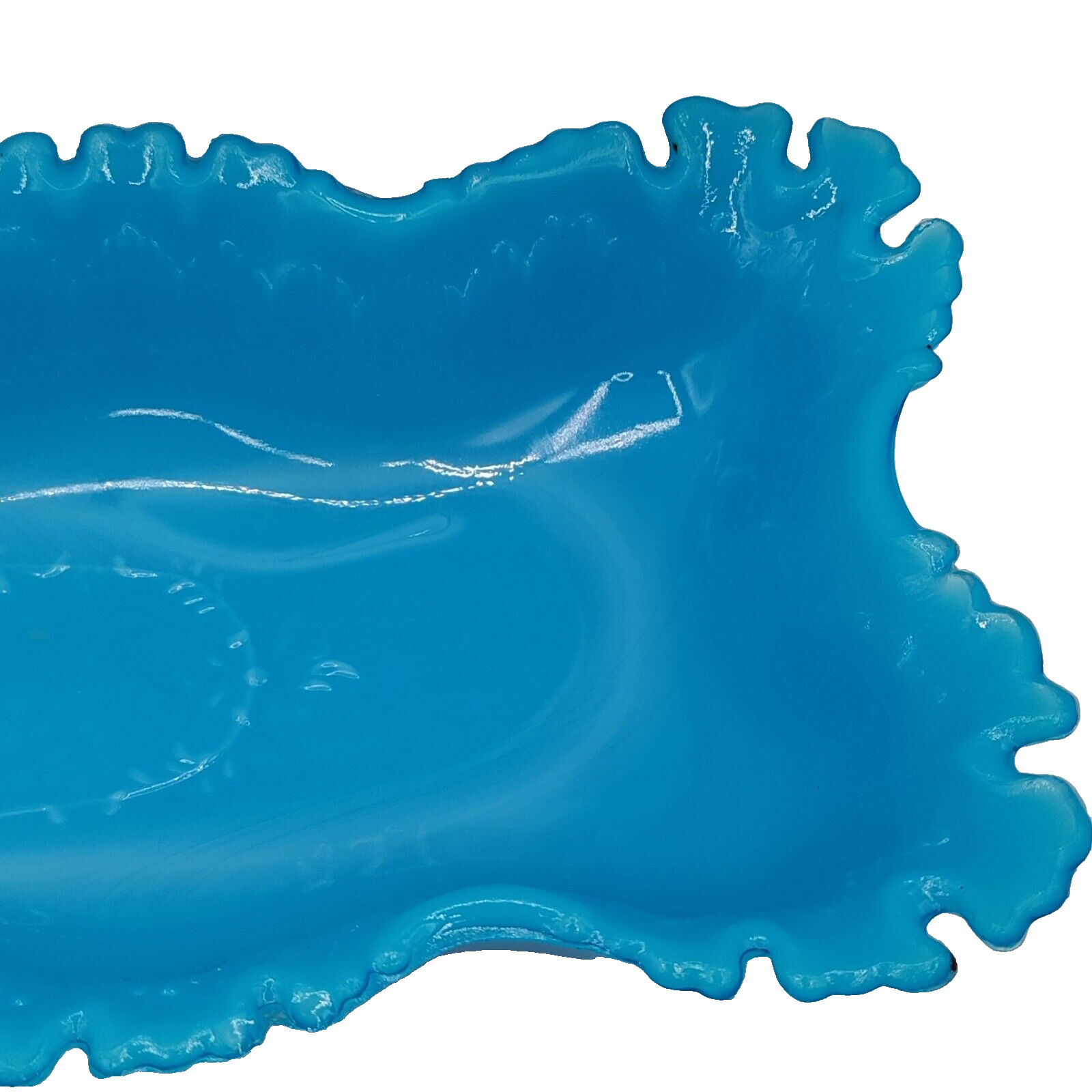 Victorian Blue Ruffled Edge Perfume Tray