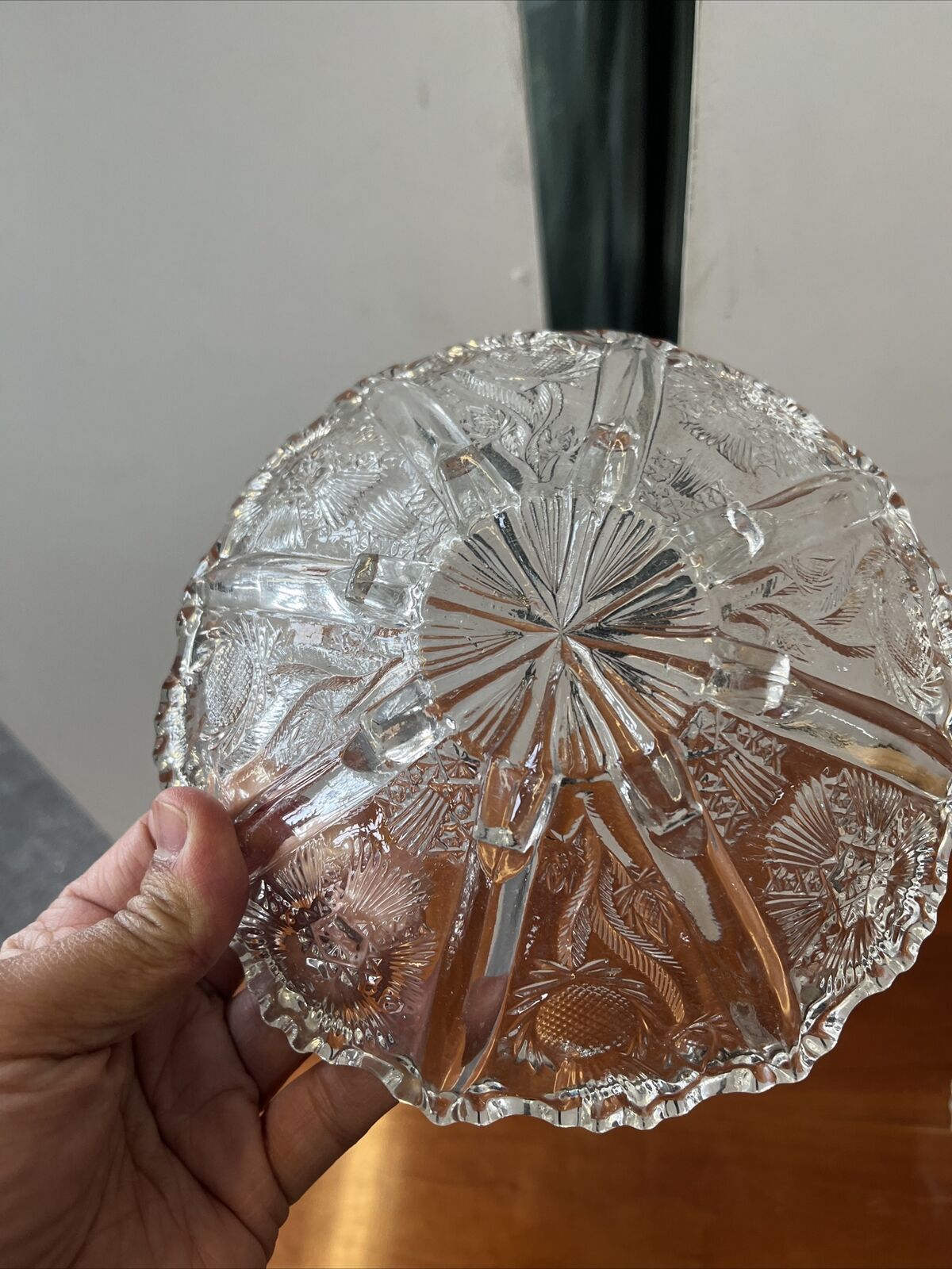 Victorian 1900s Thistle Floral Trinket Trays Pair