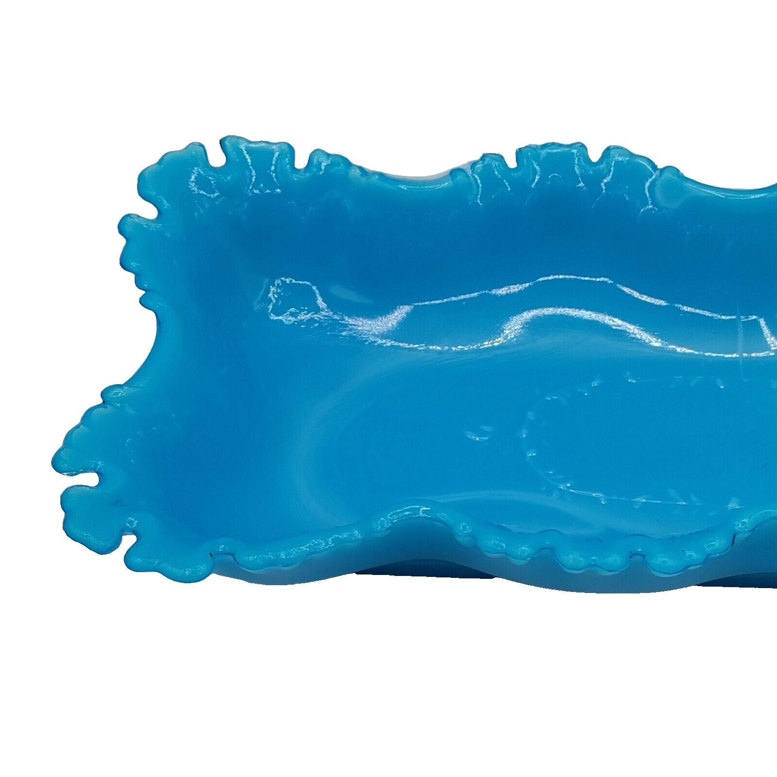 Victorian Blue Ruffled Edge Perfume Tray