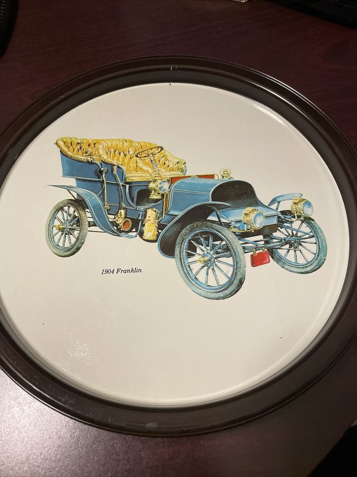 Set of 6 Vintage Auto Tin Trays