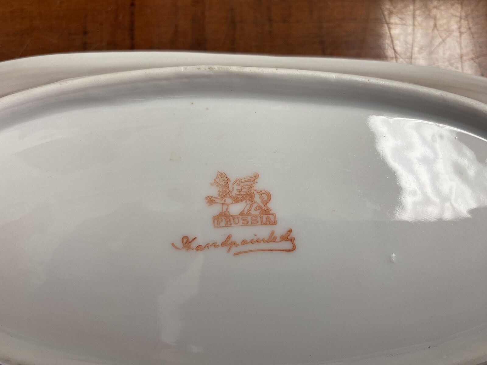 Antique Prussian Floral Celery Tray, Early 1900s