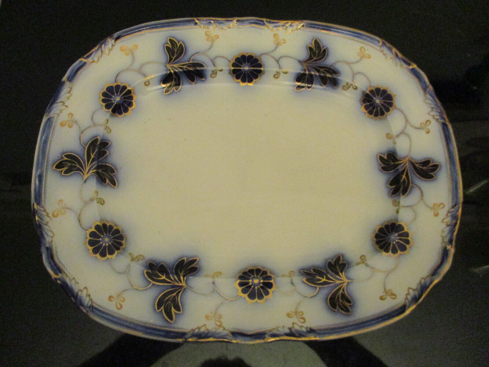 Charles Meigh 15" Floral Flow Blue Platter