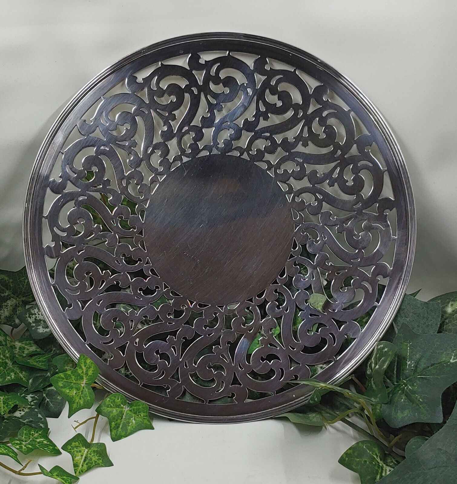 Antique Silver Deposit Tray - Middletown Silver Co