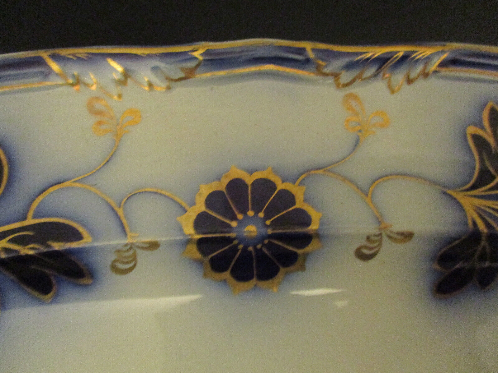 Charles Meigh 15" Floral Flow Blue Platter