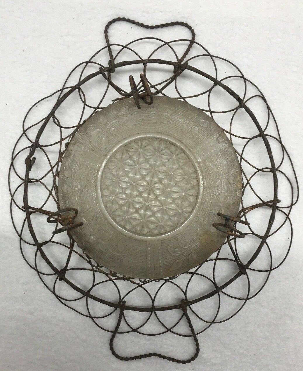 1800s Vintage Glass Trinket Tray Dish