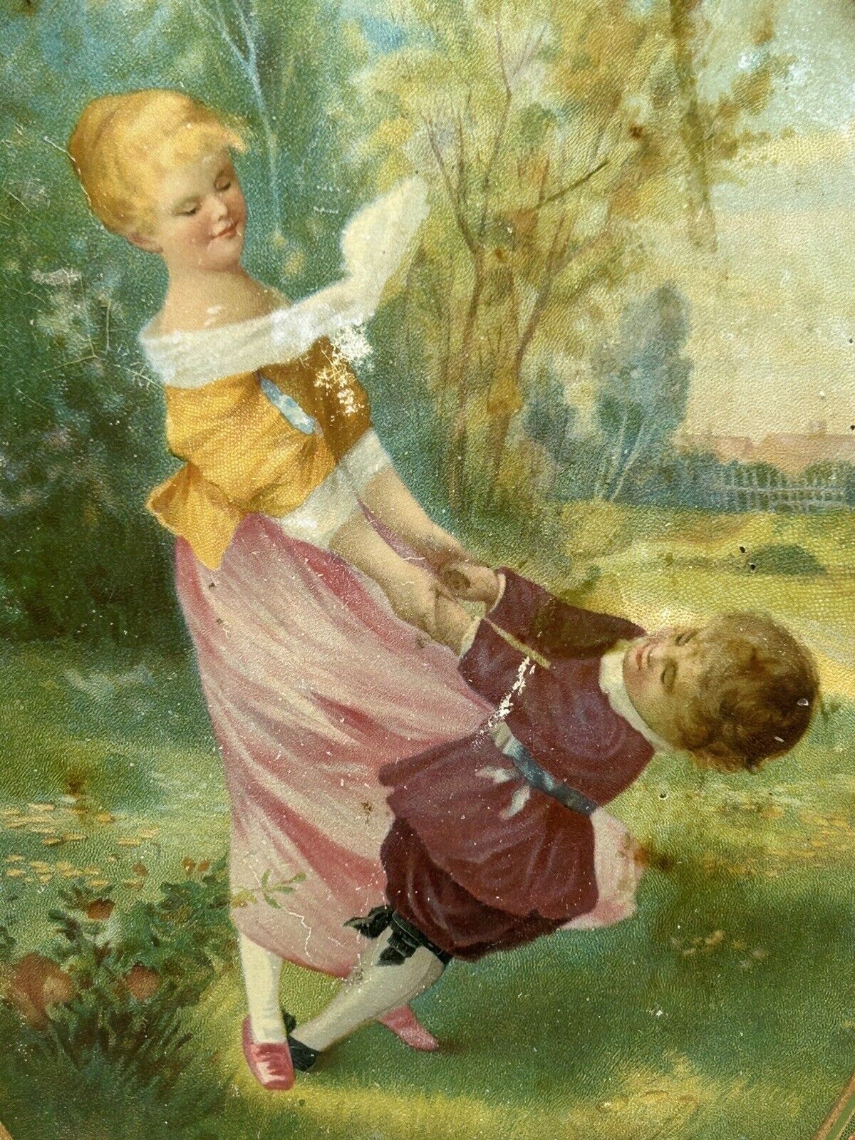 Art Nouveau Children's Tray, Early 1900s, 9.5" X 7