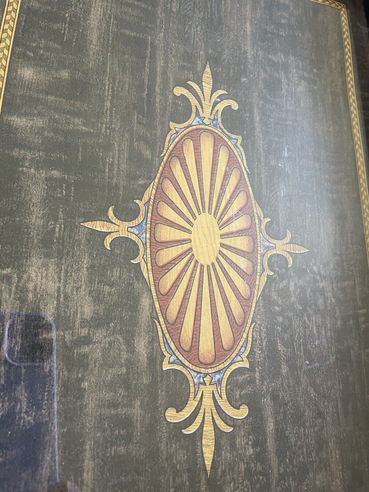 Vintage 1900s Wooden Serving Tray with Glass Top
