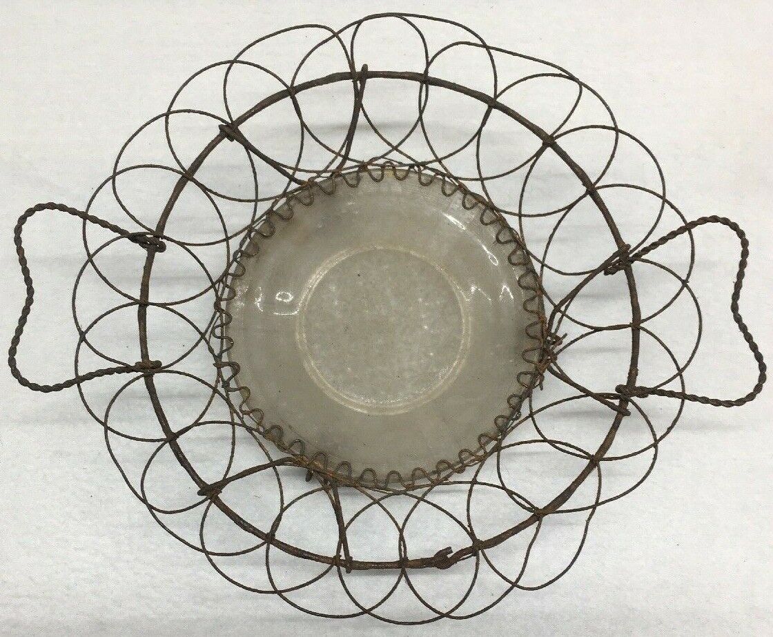 1800s Vintage Glass Trinket Tray Dish