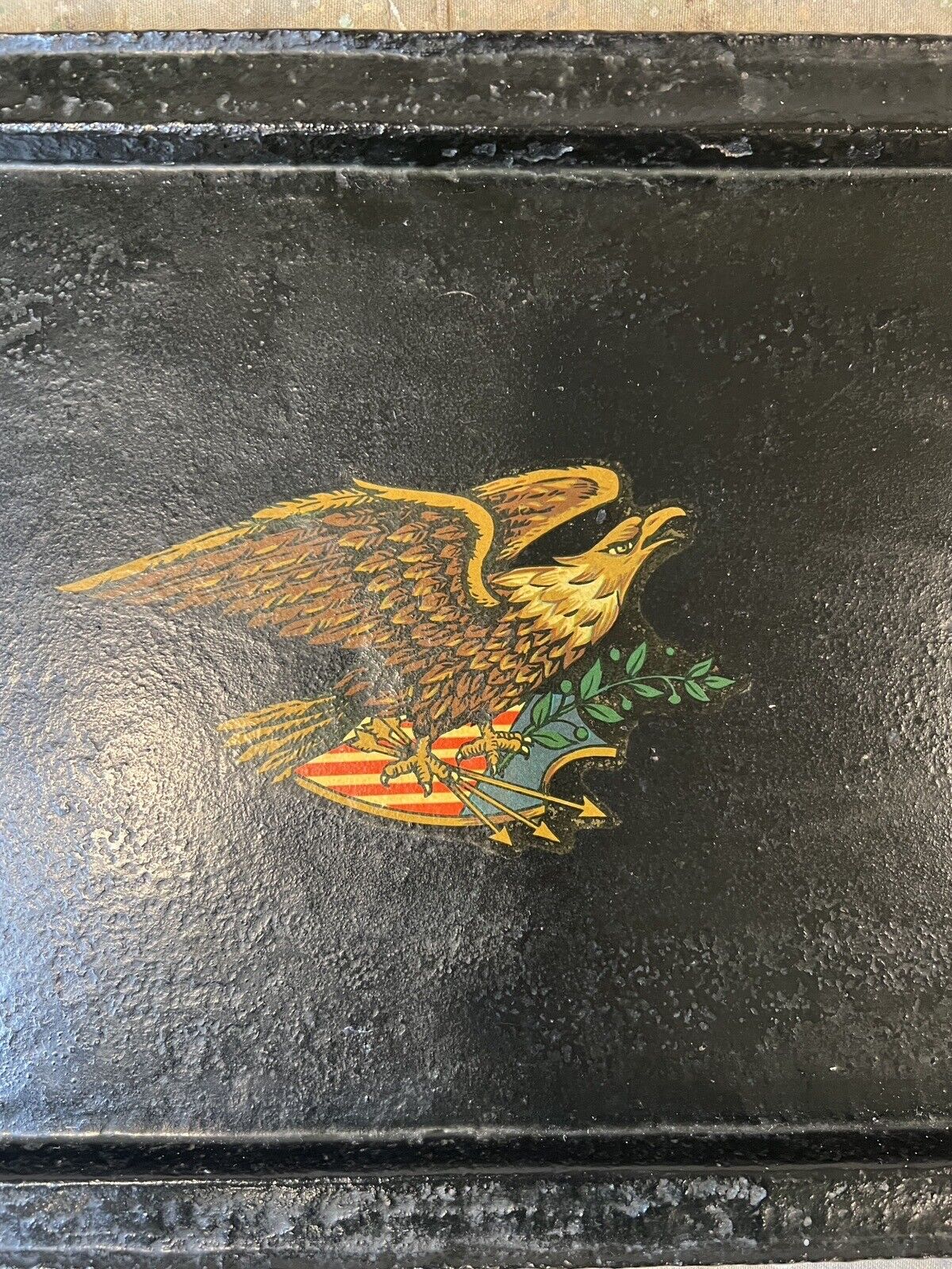 Antique Federal Cast Iron Serving Tray, Late 1800s