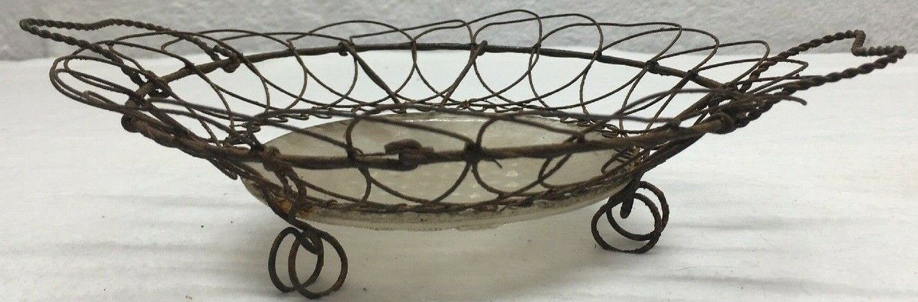 1800s Vintage Glass Trinket Tray Dish