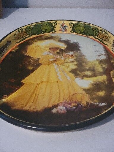 Vintage Budweiser Beer Tray with Woman in Yellow