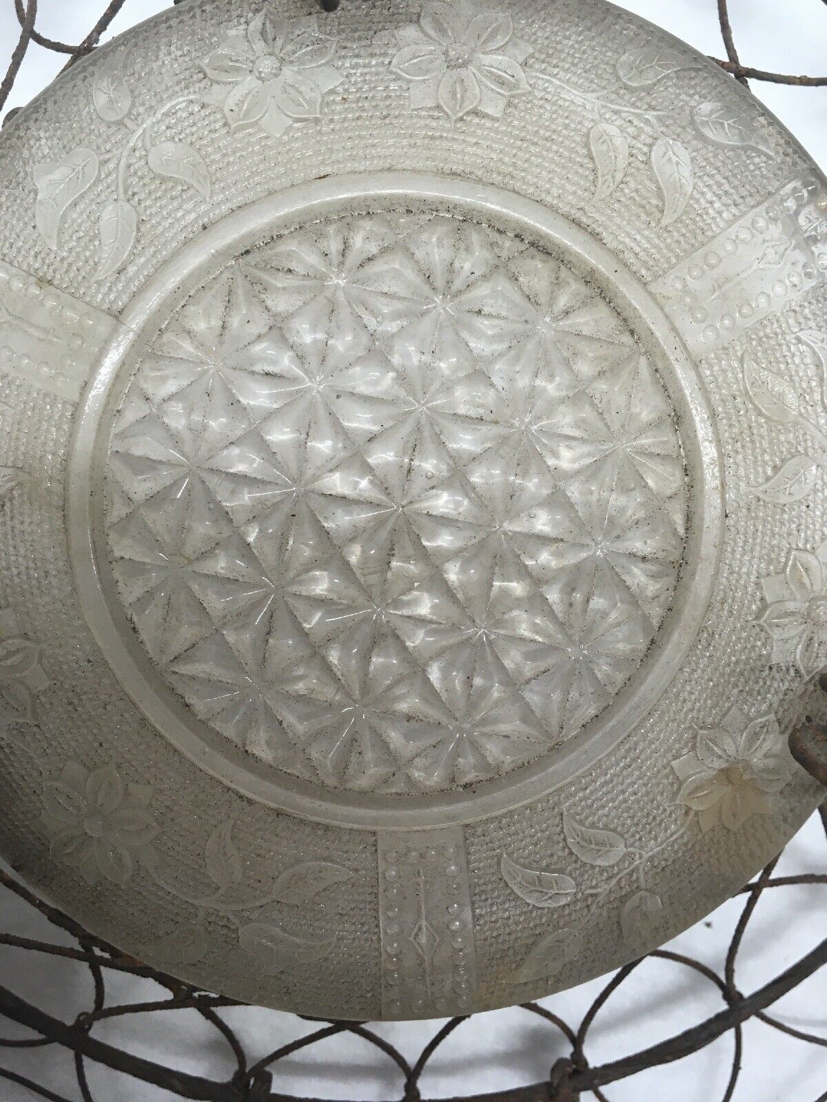 1800s Vintage Glass Trinket Tray Dish