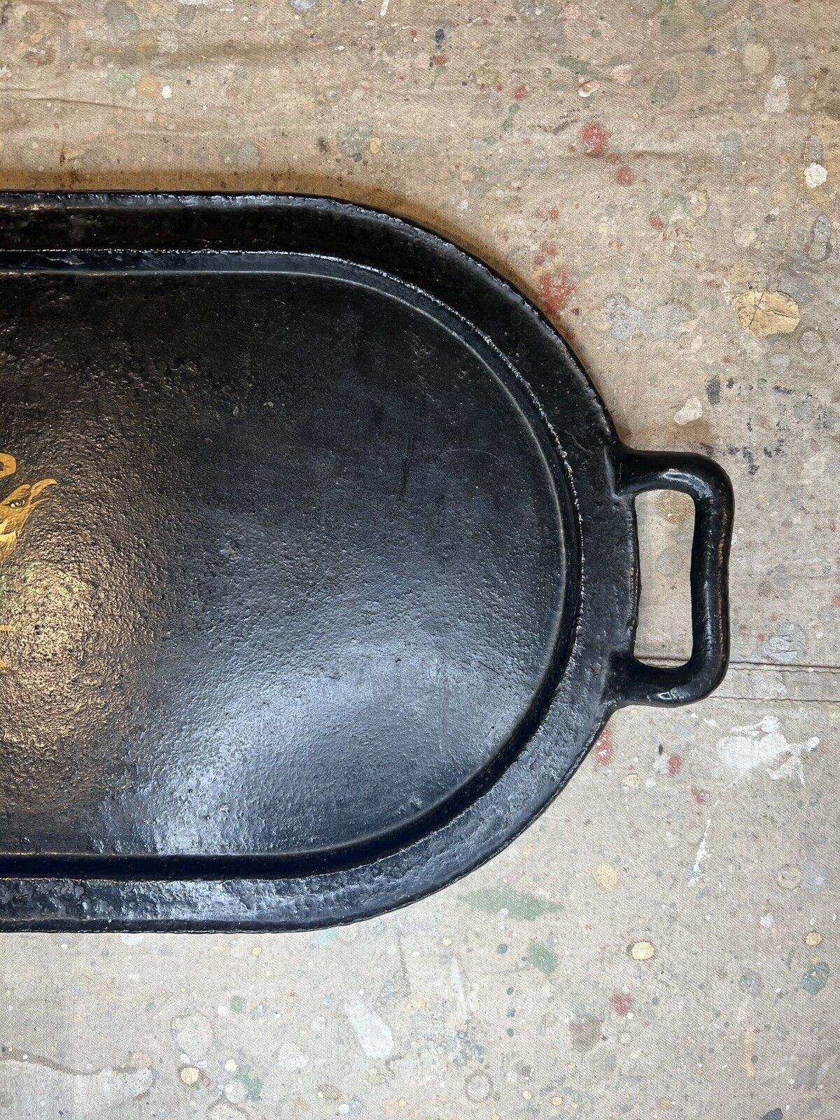 Antique Federal Cast Iron Serving Tray, Late 1800s